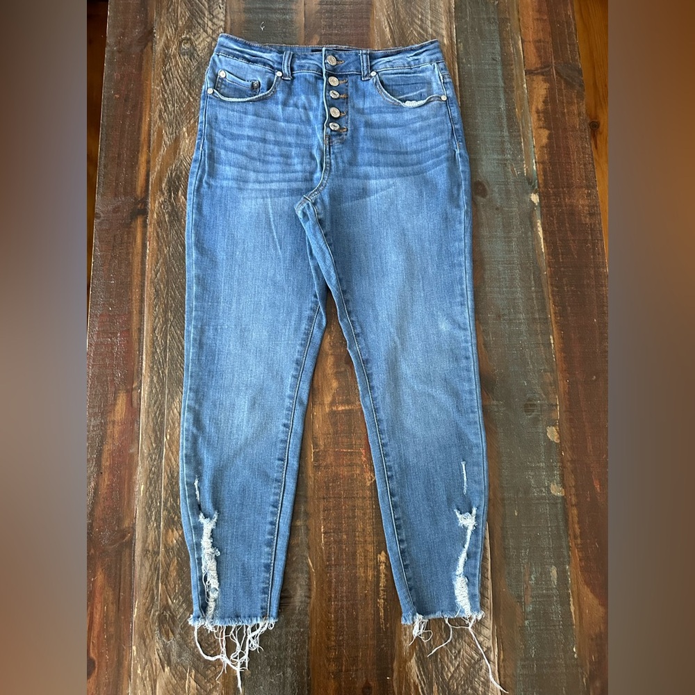 Indigo‎ Rein Curvy Women’s Junior 9/28 Distressed Skinny Jeans | SKU 0568